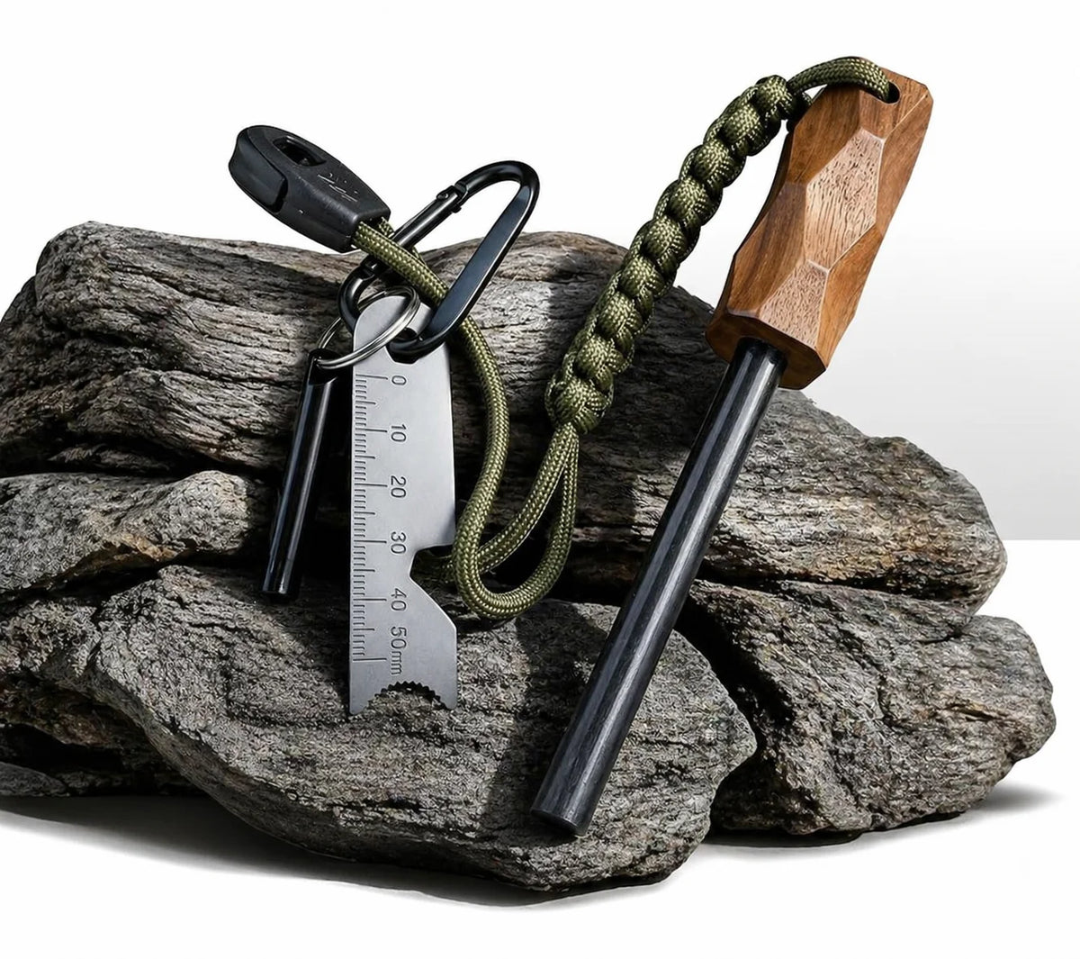 Magnesium Fire Starter Kit With Whistle And Pocket Scraper