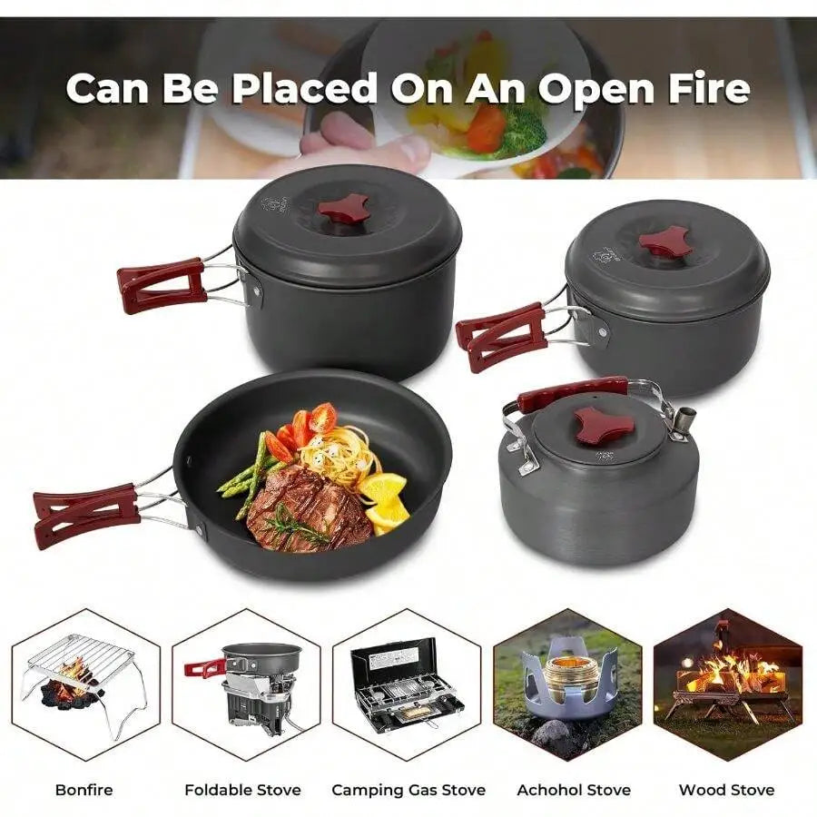 Lightweight Camping Cookware Set For Backpacking And Hiking