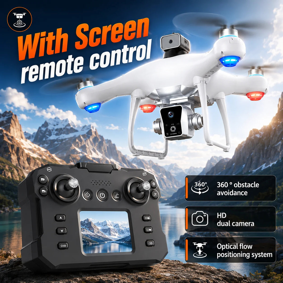 Ky102 Brushless Drone With 360 Obstacle Avoidance And Dual Camera