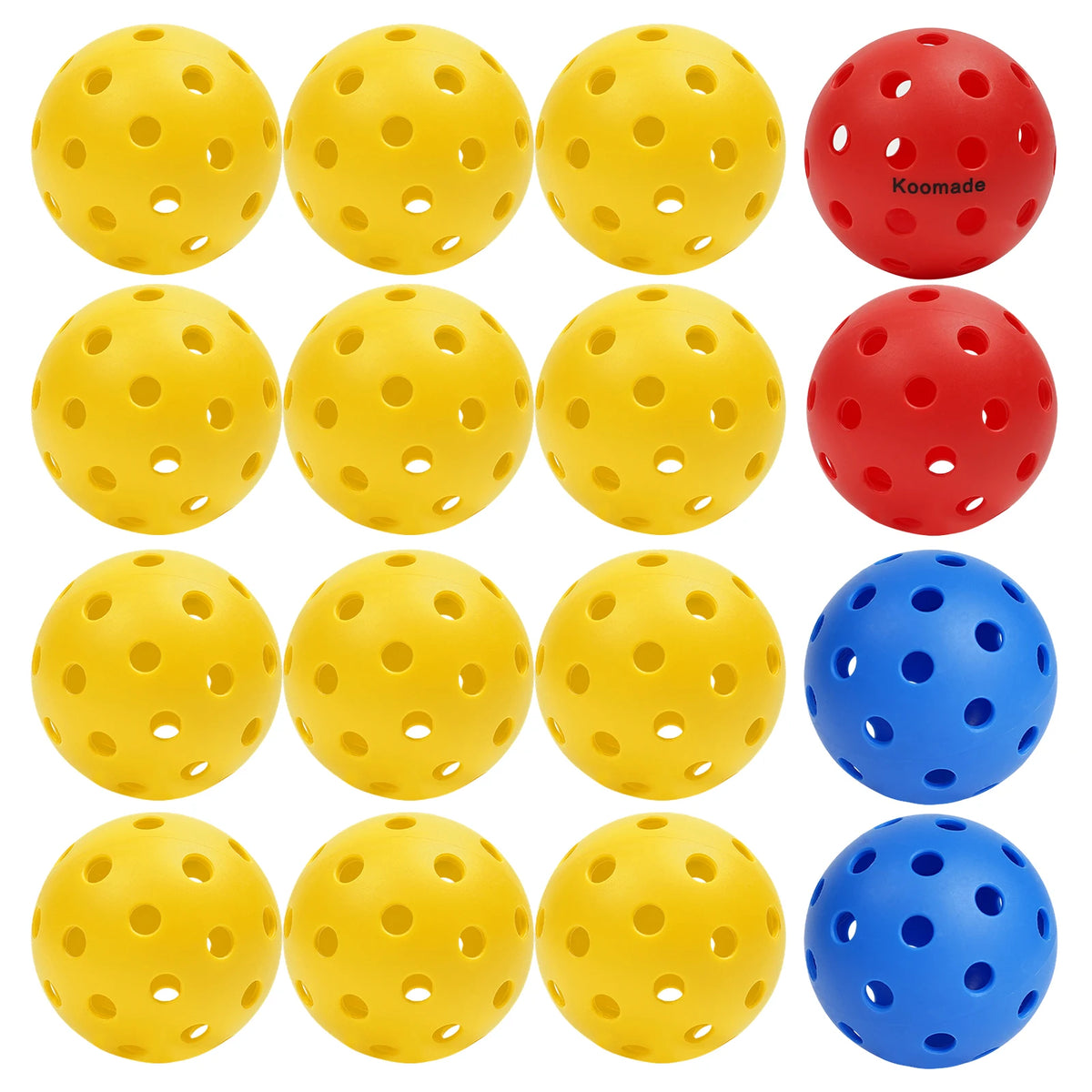 KOOMADE 40 Hole Outdoor Pickleballs USAPA Standard Training Set