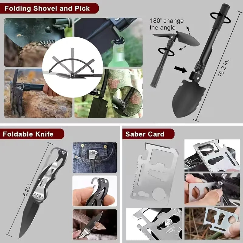 Portable Emergency Survival And First Aid Kit For Outdoor Use