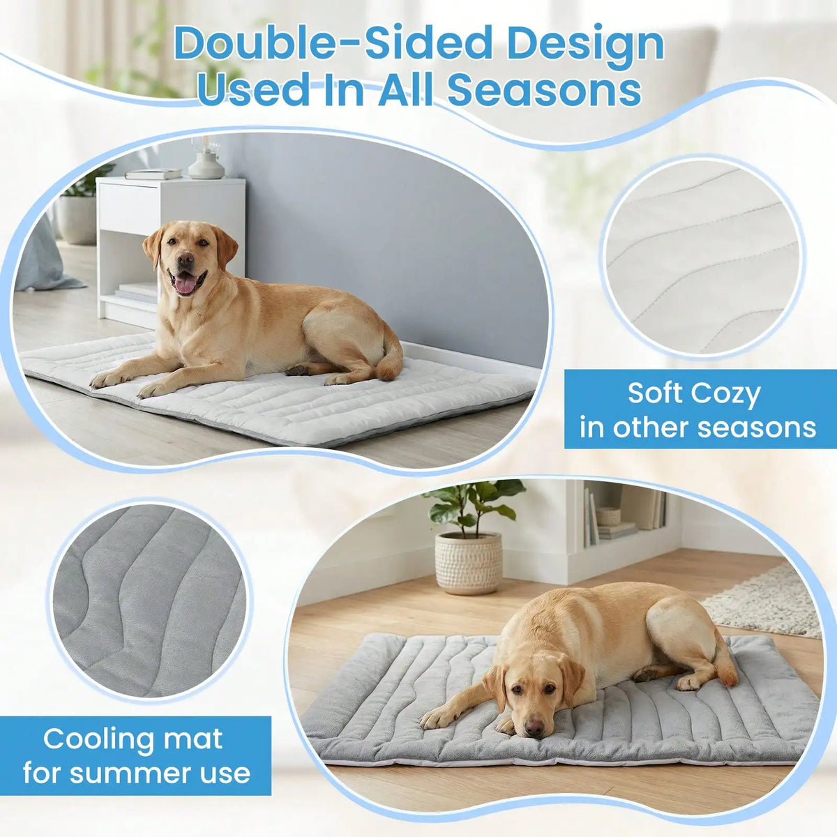 Durable Non Slip Cooling Pet Bed Washable Self Cooling Pad