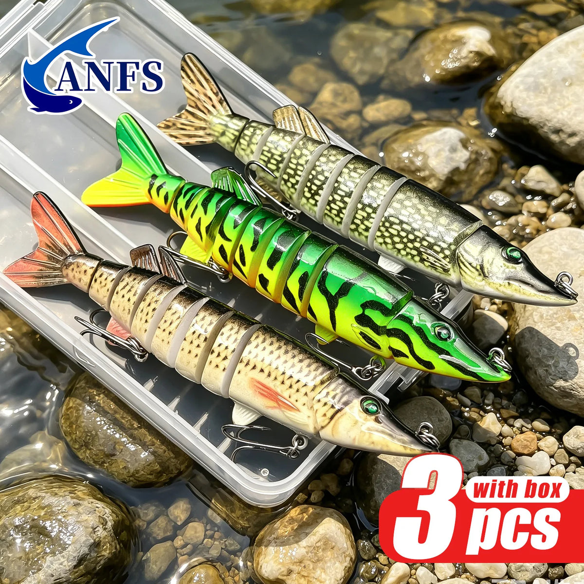 Anfs Jointed Swimbait Lure Slow Sinking Hard Bait Freshwater