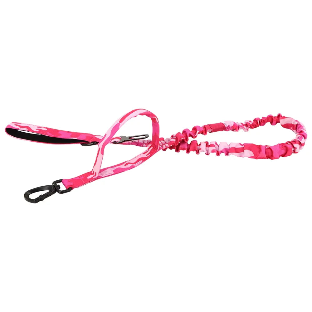 Petavel Adjustable Double Handle Nylon Dog Leash Quick Release Clip