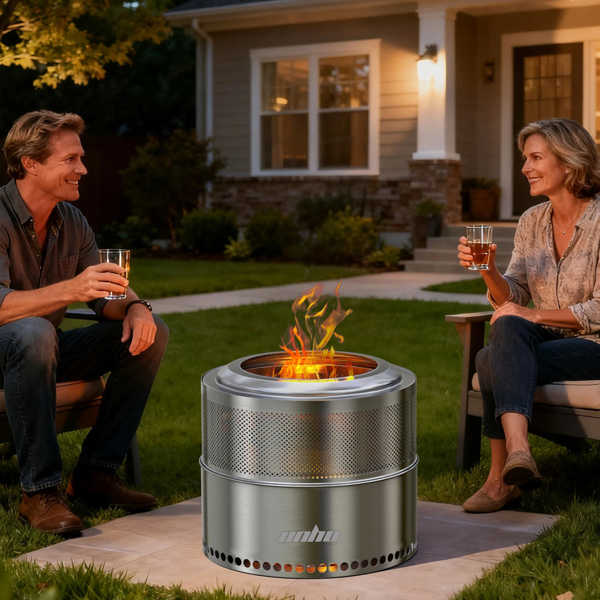 Portable Stainless Steel Smokeless Wood Fire Pit With Carry Bag