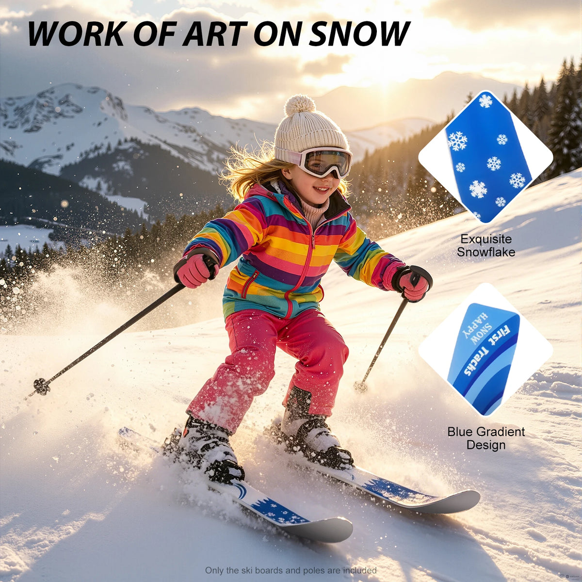 Kids Skis And Poles Beginner Snow Skiing Set For Children