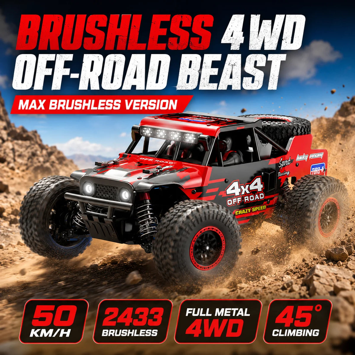ZNLYRION Brushless 4WD Professional Wireless RC Car