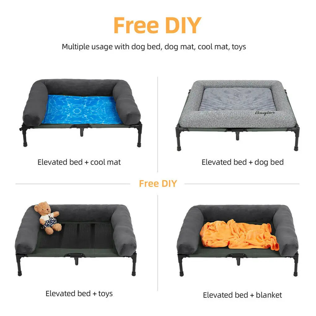 BINGOPAW Elevated Cooling Pet Lounger With Breathable Support