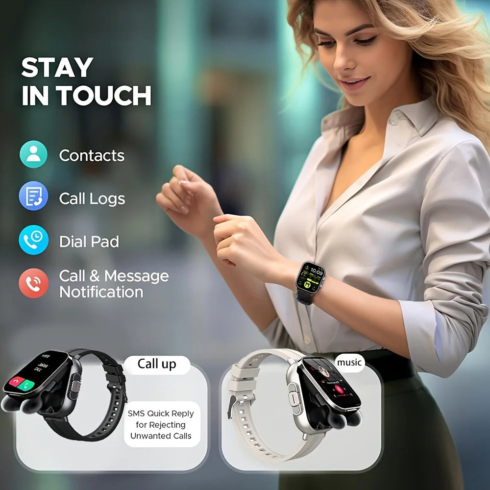 Erun Smart Watch With Bluetooth Earphone And Fitness Tracking