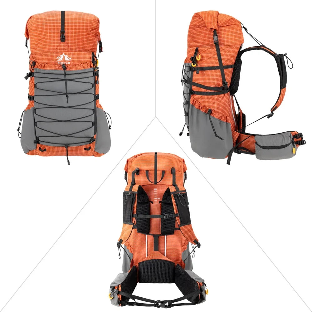 Night Cat Lightweight Internal Frame Hiking Backpack With Cover
