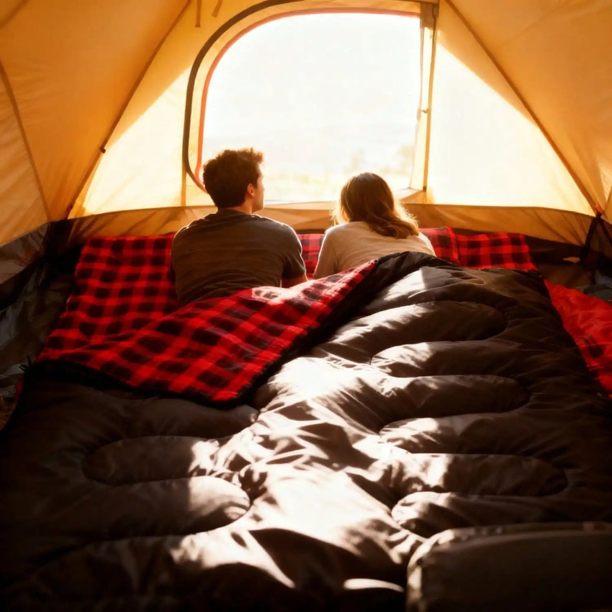 Two Camping Sleeping Bag With Pillows For Cold Weather Adults