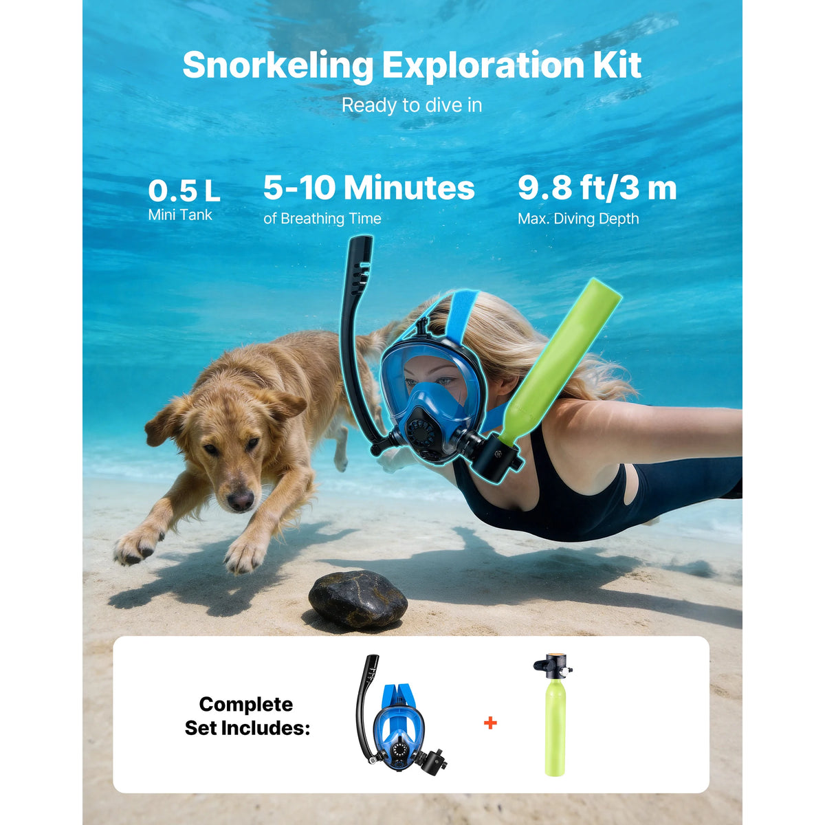 Portable Mini Scuba Tank For Snorkeling And Emergency Rescue