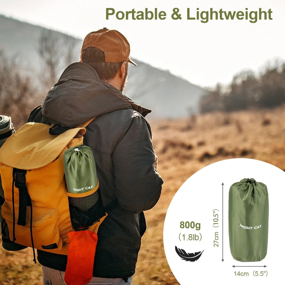 Night Cat Inflatable Sleeping Pad With Foot Pump And Pillow