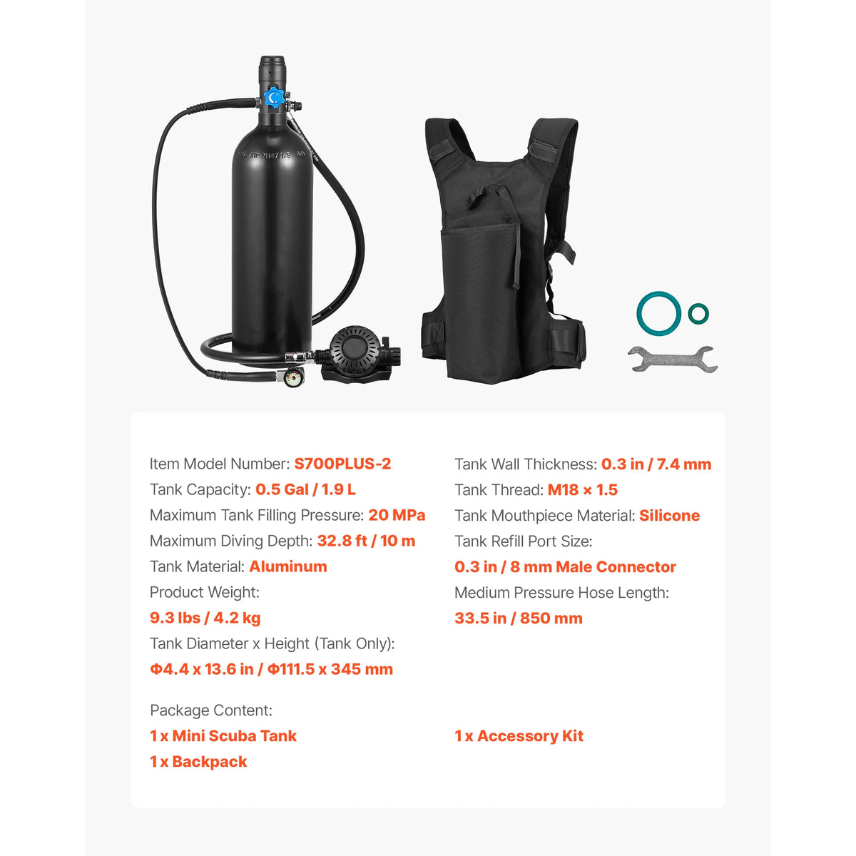 Portable Mini Scuba Tank For Snorkeling And Emergency Rescue