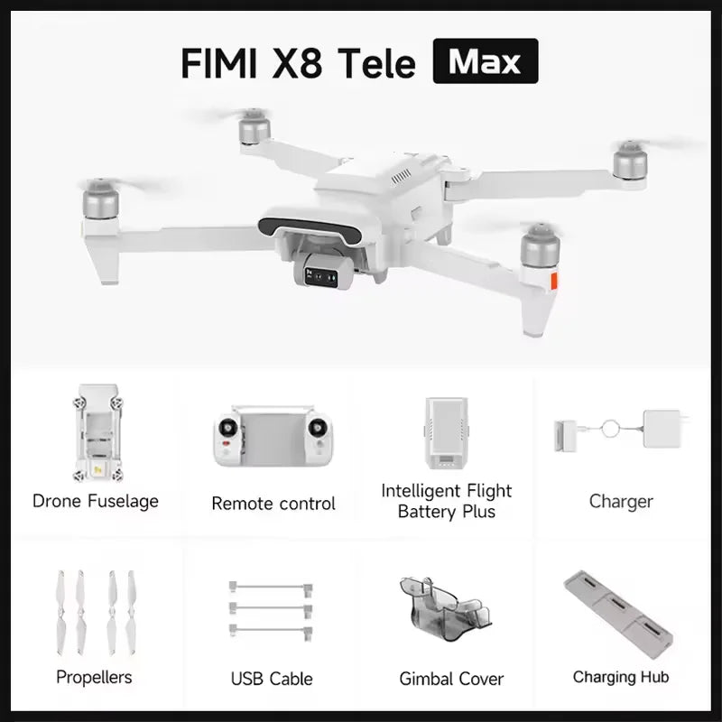 FIMI X8 Tele Max 4K Drone 30x Hybrid Zoom Professional