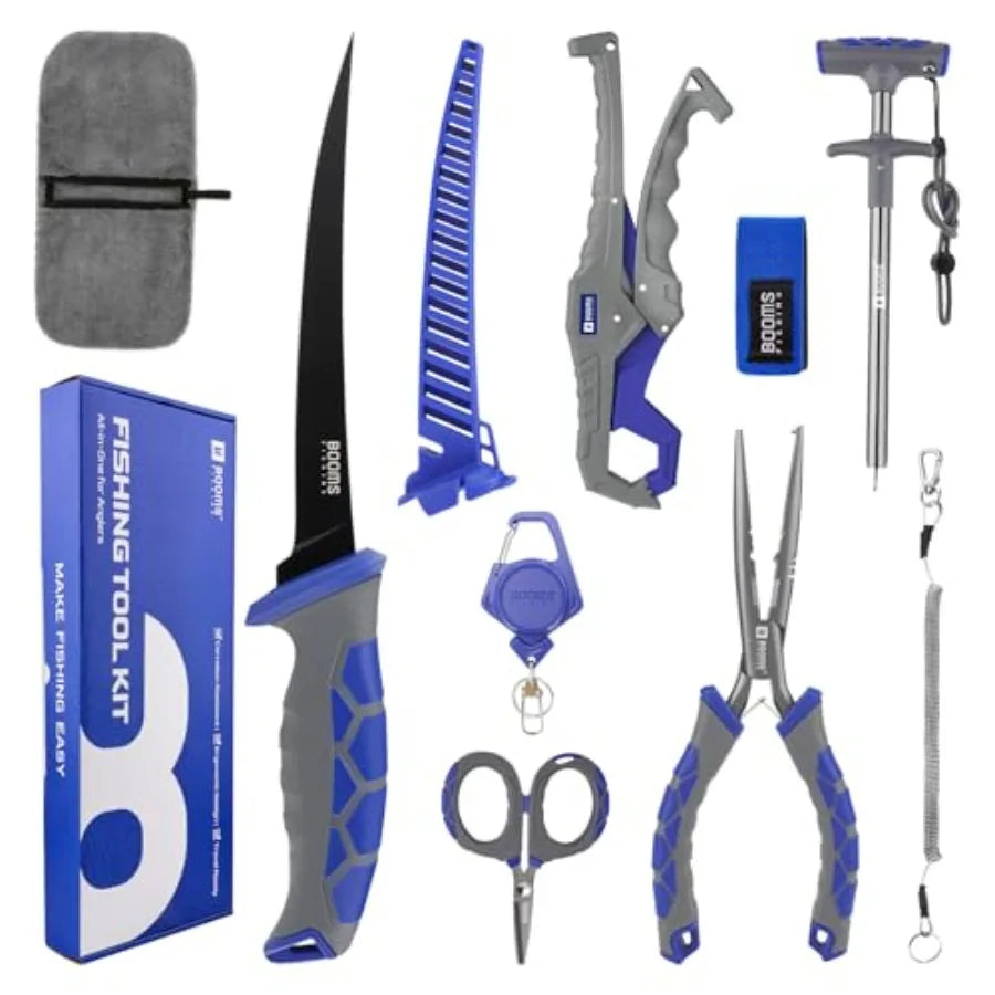 Stainless Steel Saltwater Fishing Gear Kit With Knife Pliers And Scale