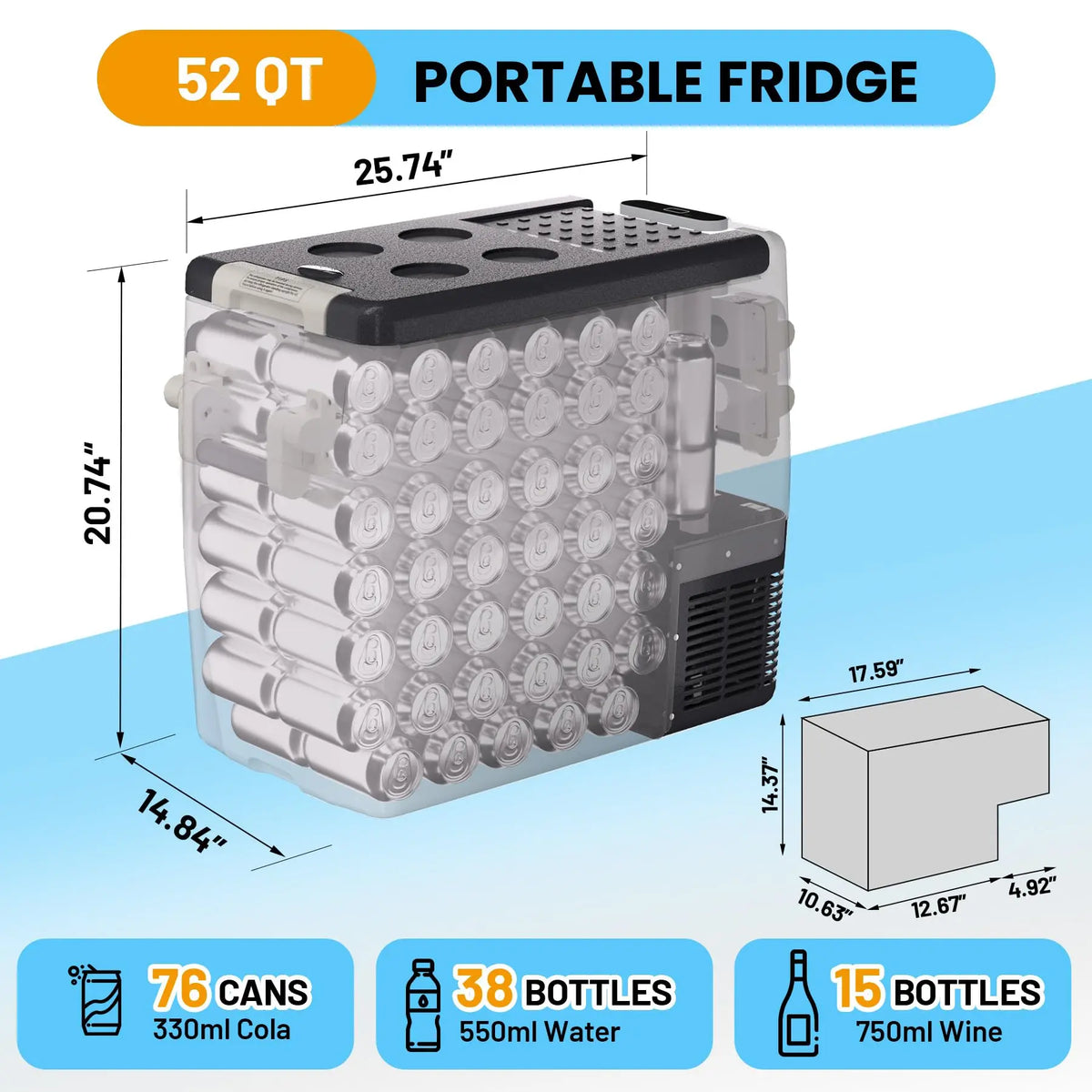 HiMISS Portable Electric Car Refrigerator And Freezer System