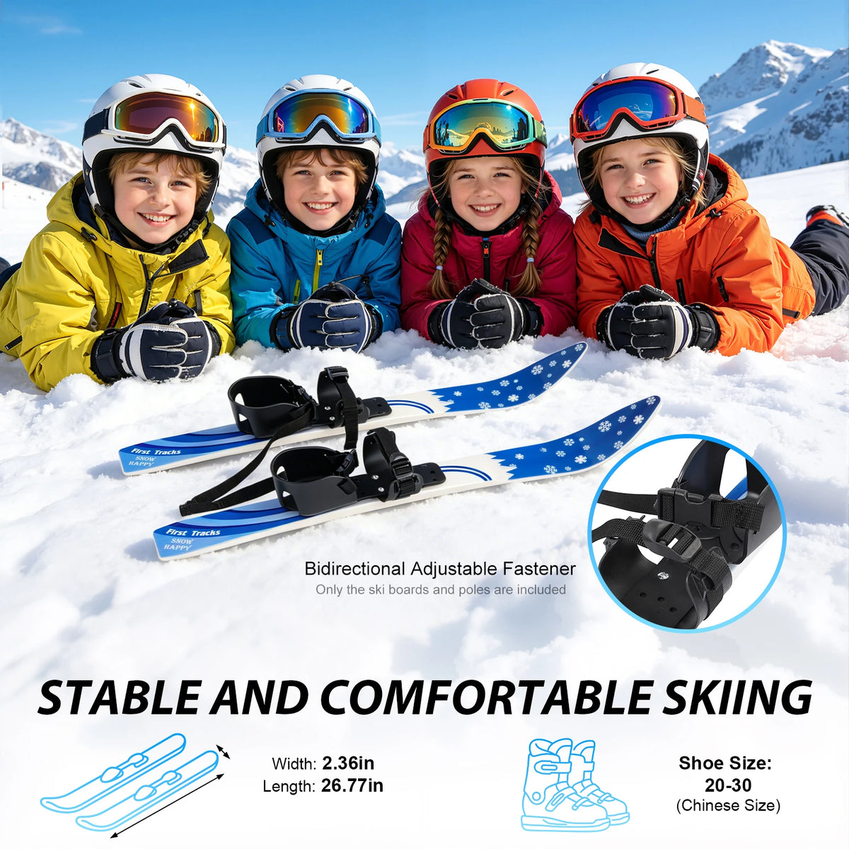 Kids Skis And Poles Beginner Snow Skiing Set For Children