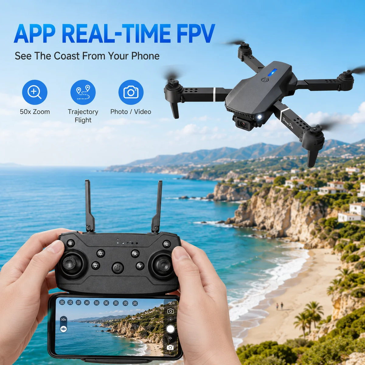 ZNLYRION E88 Pro 4K Dual Camera Foldable FPV Quadcopter Drone