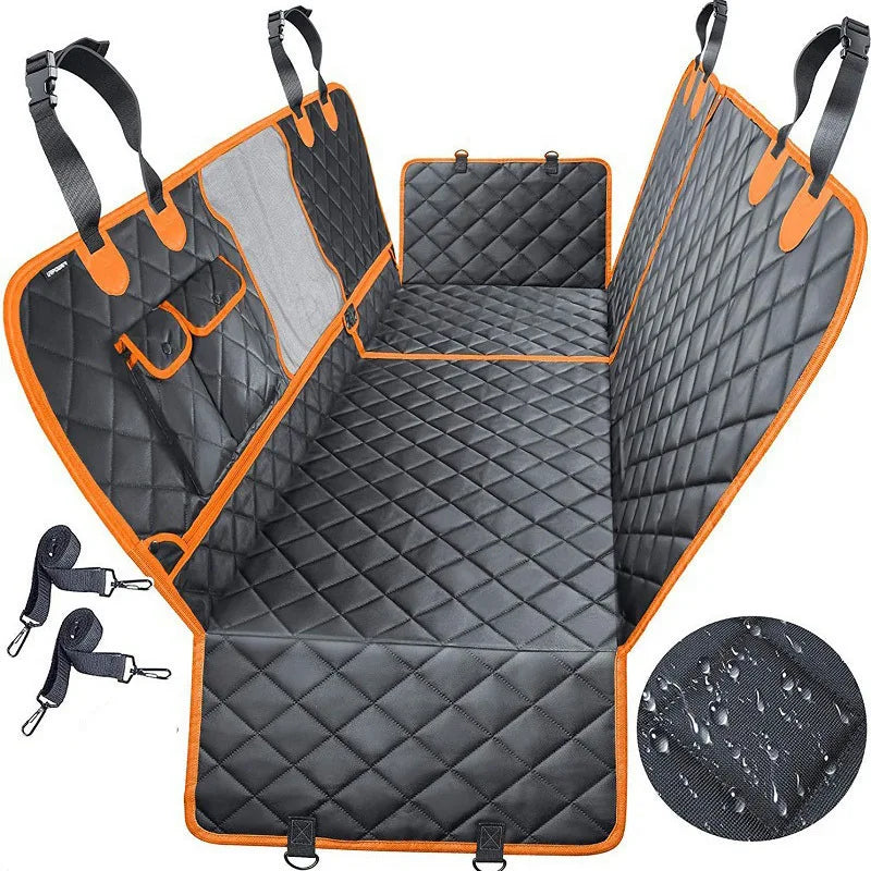 Waterproof Dog Car Seat Cover Hammock Side Flaps Storage Pocket