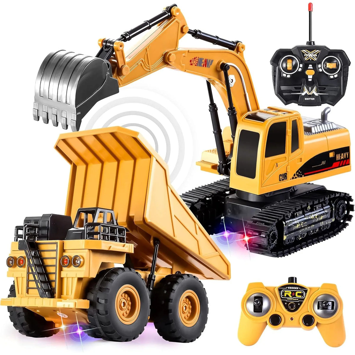 Joyfy Remote Control Construction Toy Set With Excavator And Truck