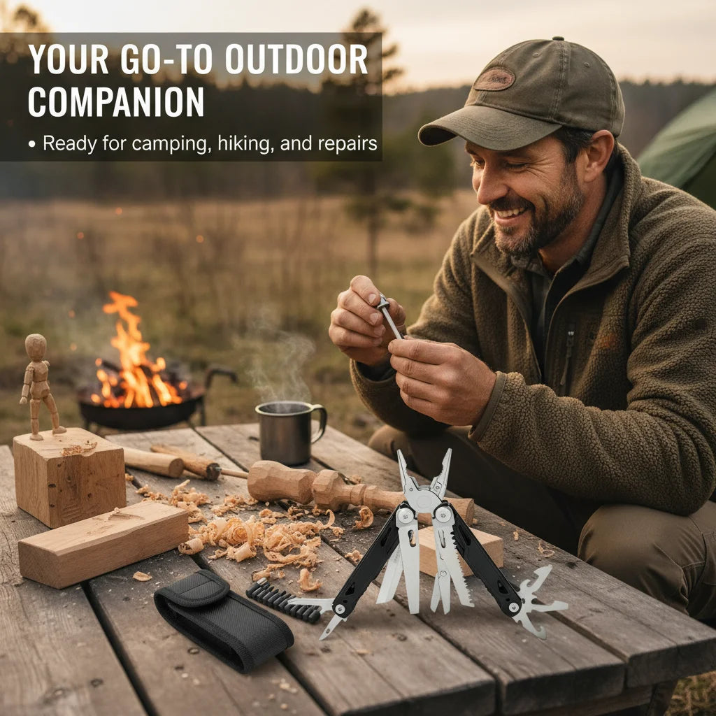 Stainless Steel Multitool Pliers With Screwdriver And Saw For Camping