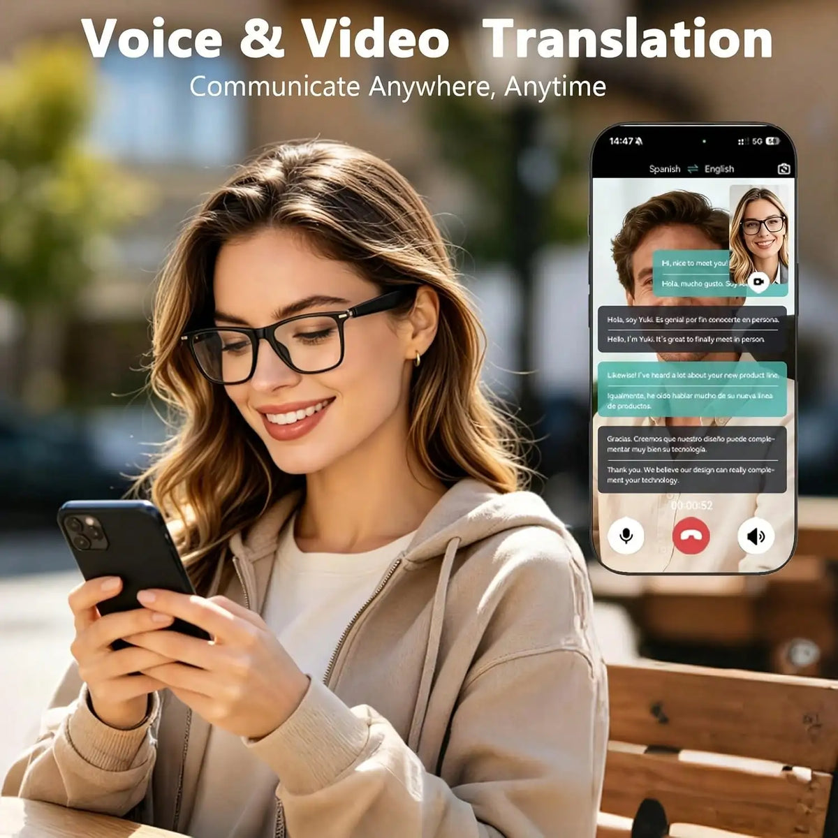 Hivisuals AI Smart Glasses With Photochromic Lenses And Bluetooth