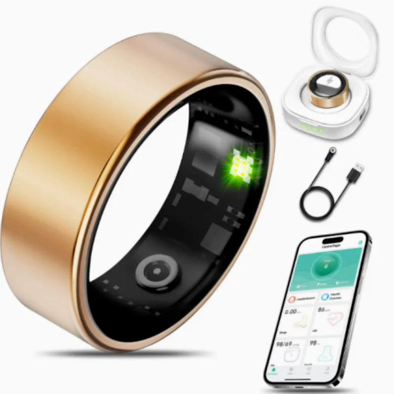 R09 Smart Ring Health Monitor With Charging Case And Waterproof