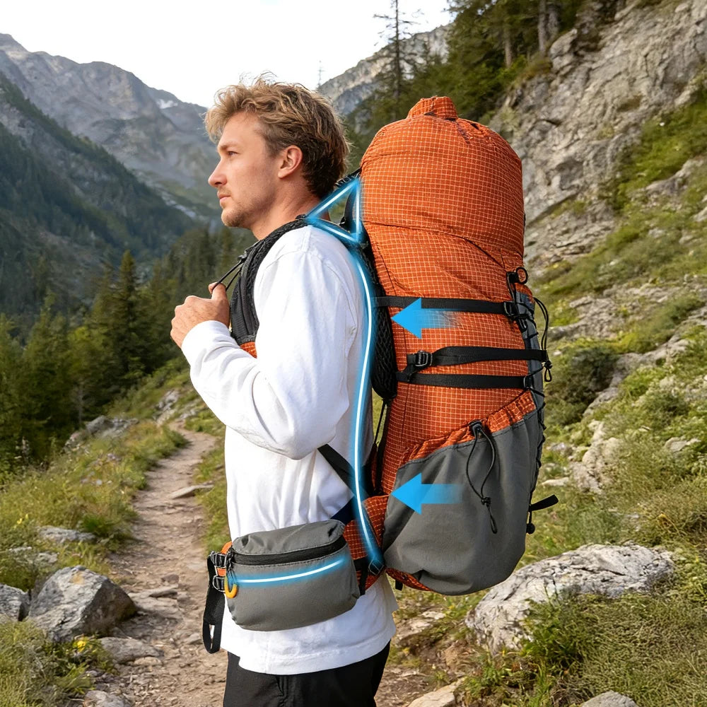 Night Cat Lightweight Internal Frame Hiking Backpack With Cover