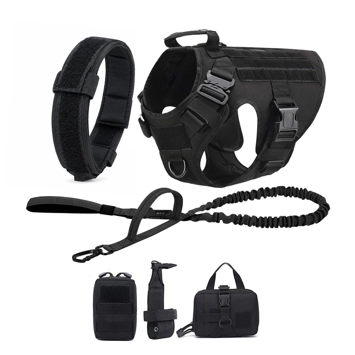 Petavel Tactical Dog Harness Molle Pouches For Active German Shepherds