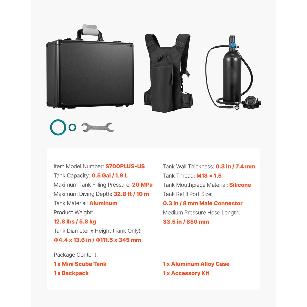 Portable Mini Scuba Tank For Snorkeling And Emergency Rescue