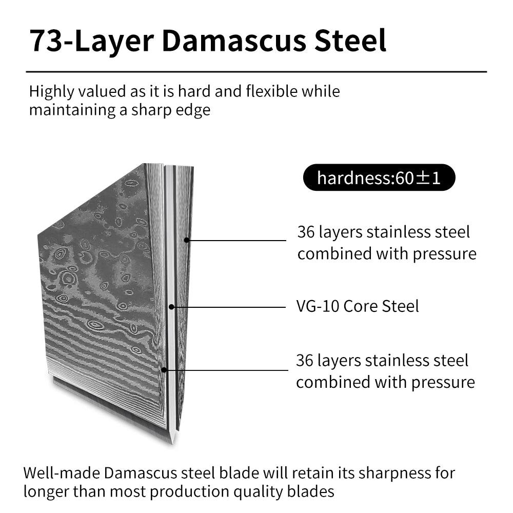 Sunnecko Premium Damascus Steel Boning Fillet Kitchen Knife