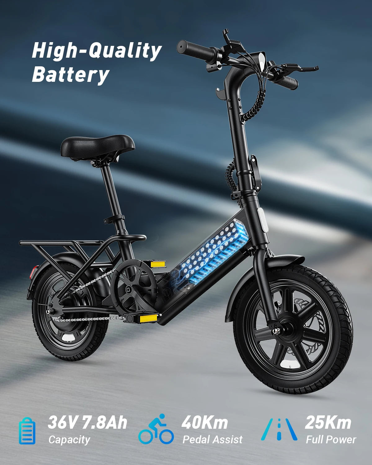 DYU C3 Folding Electric Bicycle Featuring 500W Motor