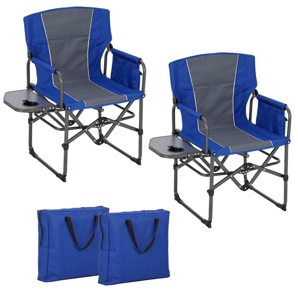 HiMiss Heavy Duty Portable Camping Director Chair With Cup Holder