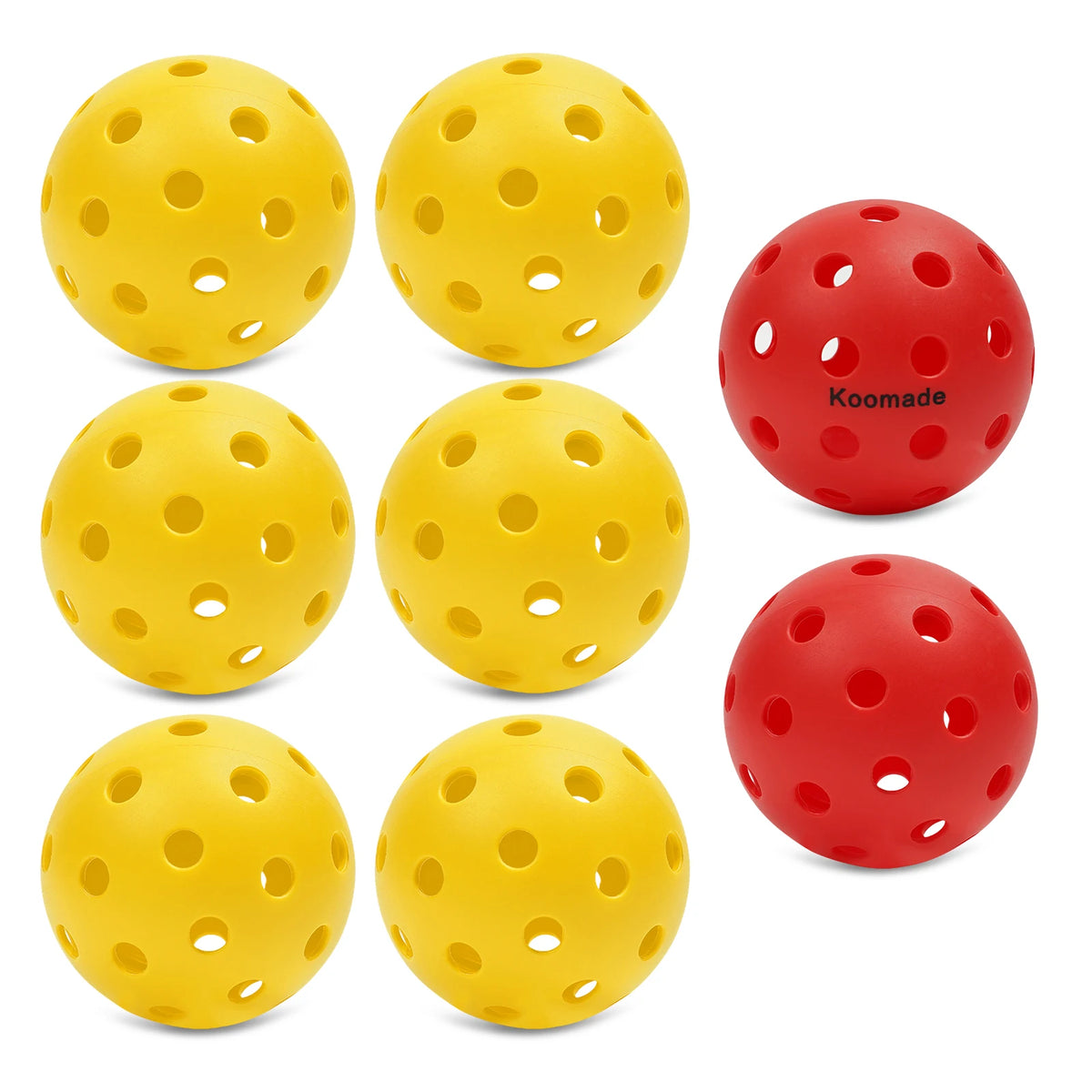 KOOMADE 40 Hole Outdoor Pickleballs USAPA Standard Training Set