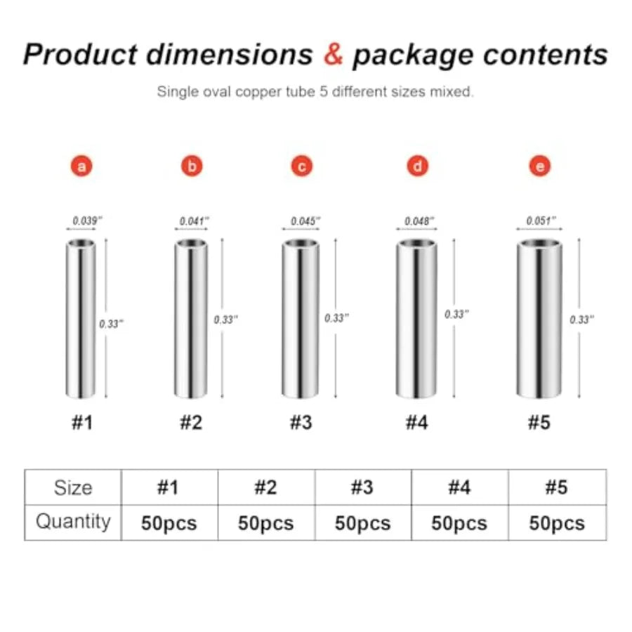 Stainless Steel Single Tubular Cable Crimp End Sleeves Kit