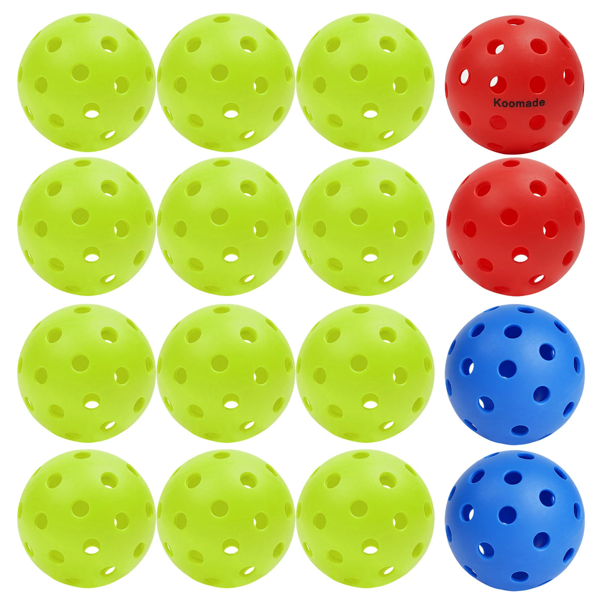 KOOMADE 40 Hole Outdoor Pickleballs USAPA Standard Training Set