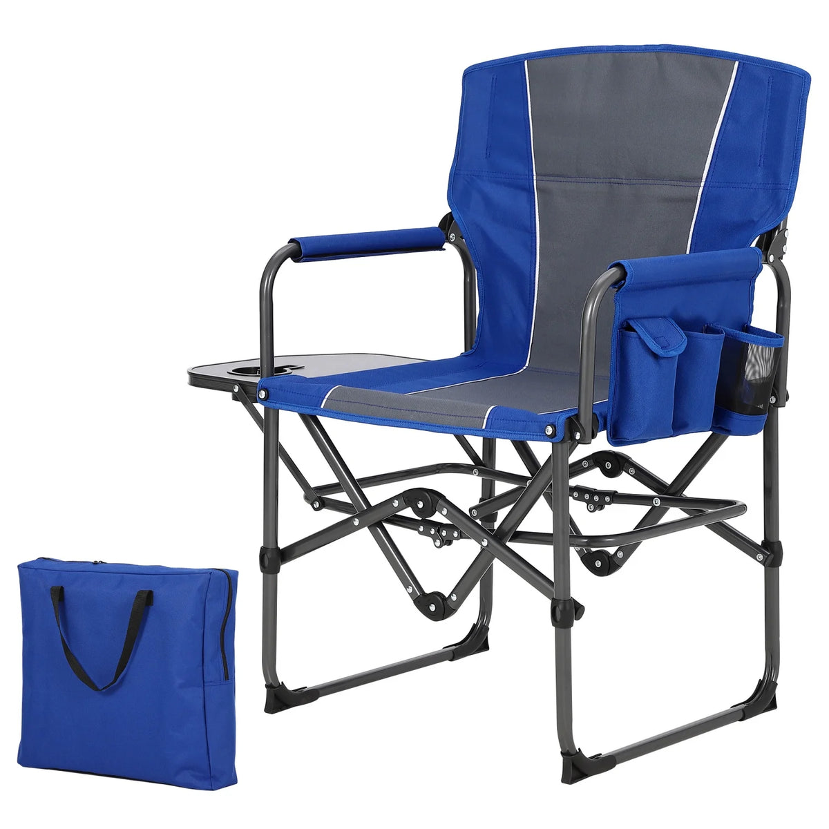 HiMiss Heavy Duty Portable Camping Director Chair With Cup Holder