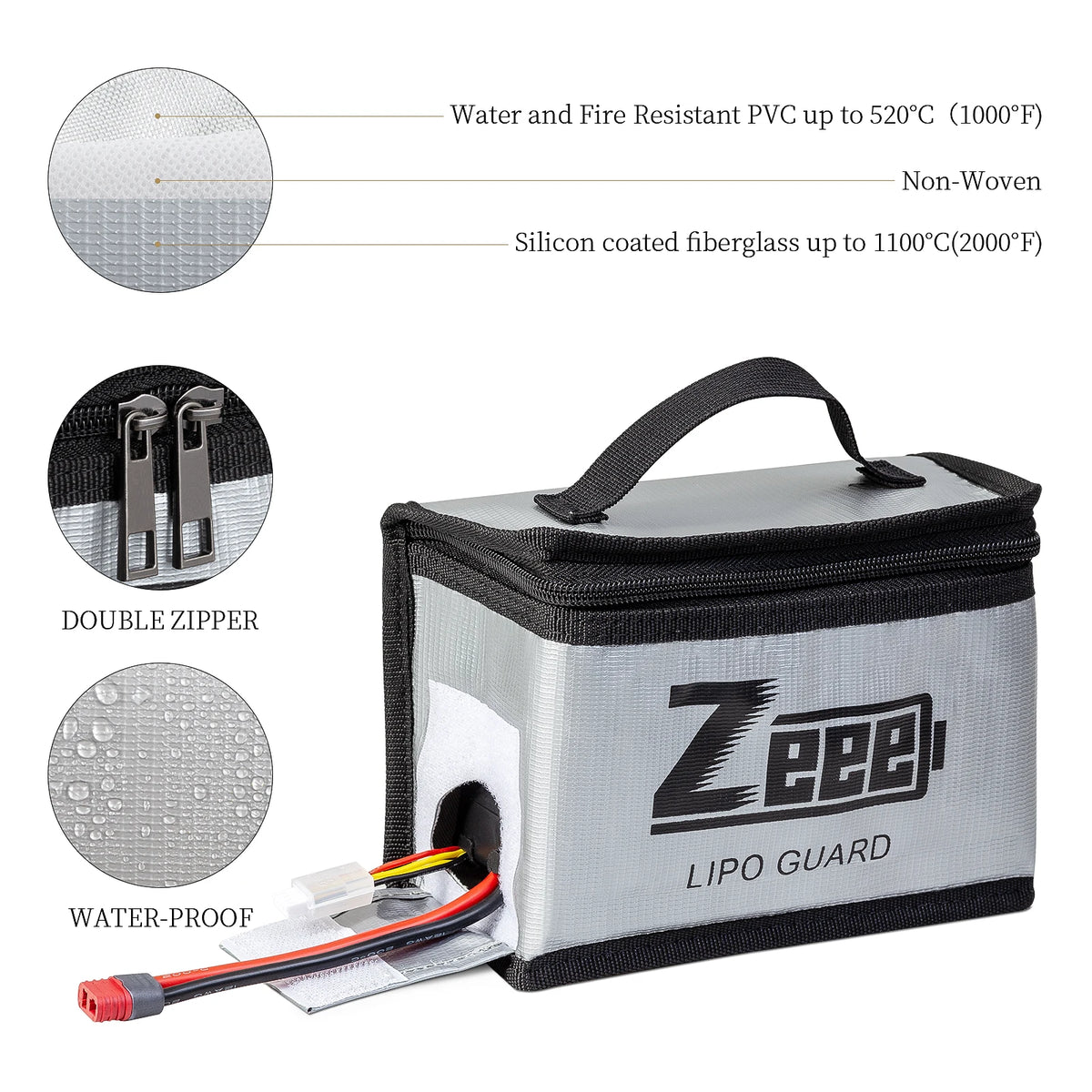 Zeee Fireproof Lipo Battery Safety Storage Bag For Rc Cars