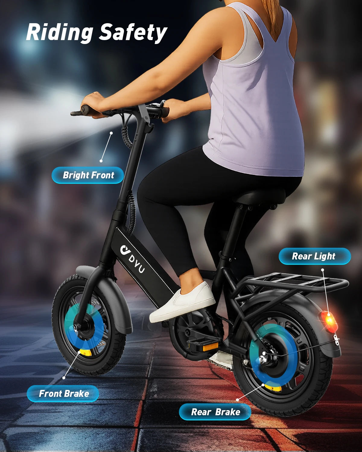 DYU C3 Folding Electric Bicycle Featuring 500W Motor