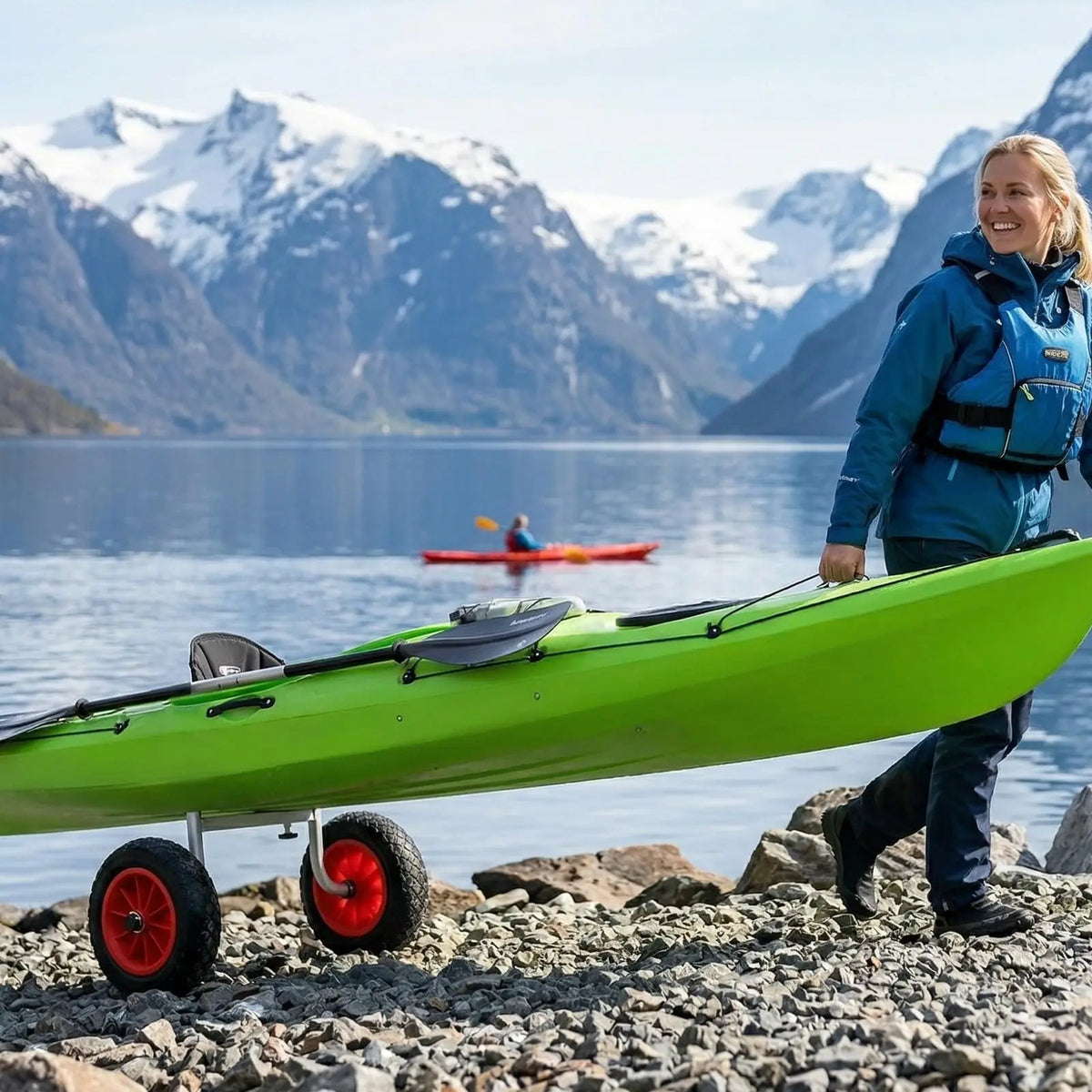 Heavy Duty Adjustable Aluminum Kayak Cart With Solid Wheels