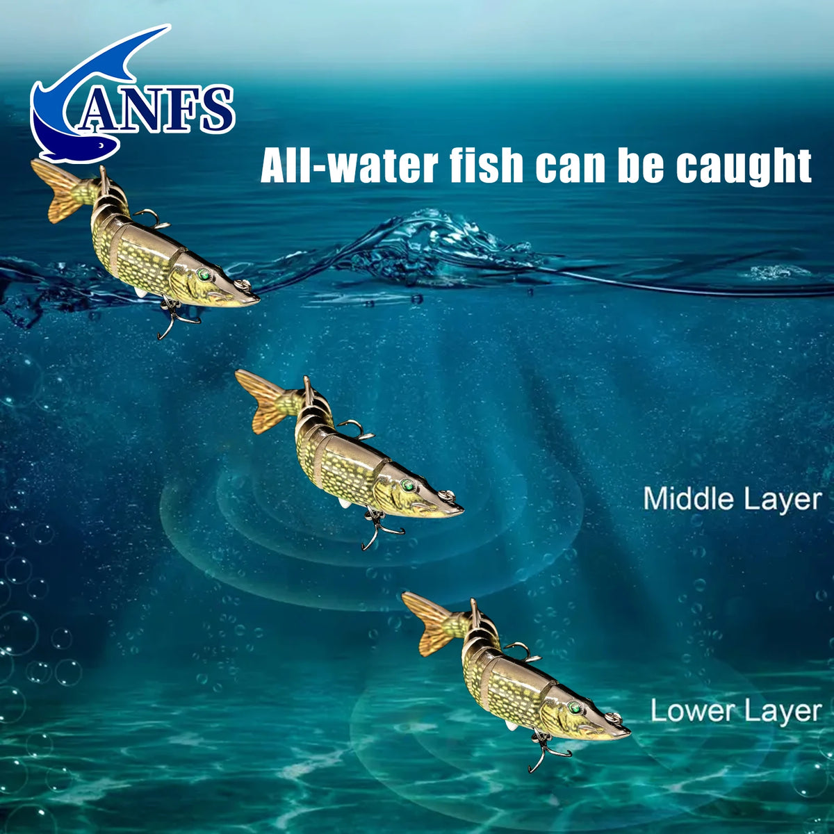 Anfs Jointed Swimbait Lure Slow Sinking Hard Bait Freshwater