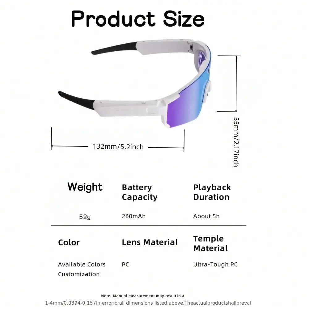Hivisuals AI Camera Sunglasses With Bluetooth Audio And Polarized Lenses