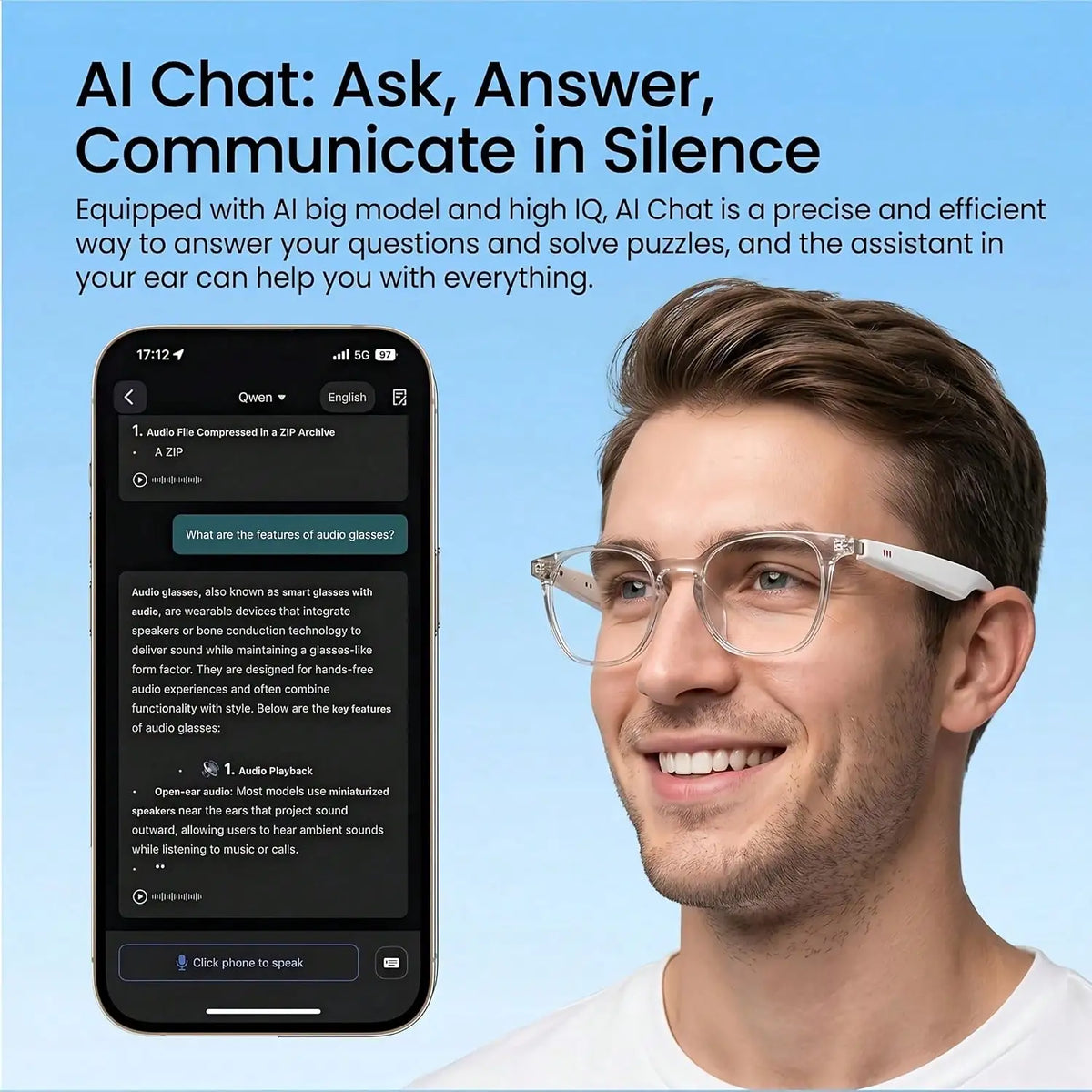 Hivisuals AI Smart Glasses With Photochromic Lenses And Bluetooth