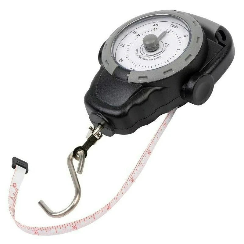 50-Lb Analog Dial Fish Scale With Tape Measure For Fishing