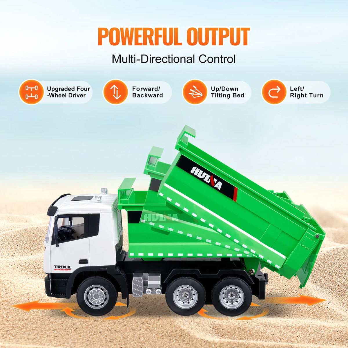 SucceBuy RC Dump Truck Remote Control Bulldozer Engineering Vehicle Toy