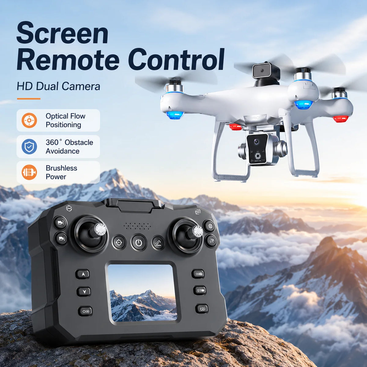 Ky102 Brushless Drone With 360 Obstacle Avoidance And Dual Camera