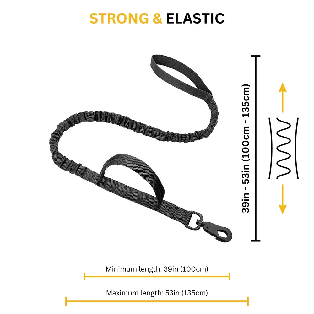 PetraVel Tactical Padded Dog Harness And Nylon Leash Set