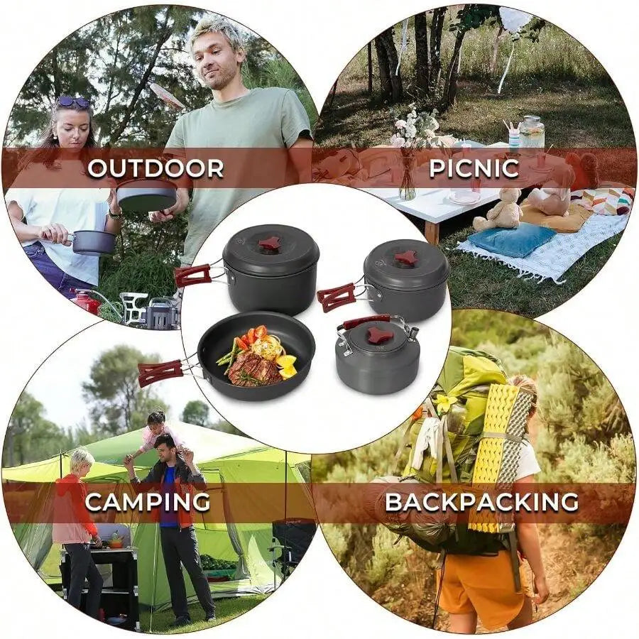 Lightweight Camping Cookware Set For Backpacking And Hiking