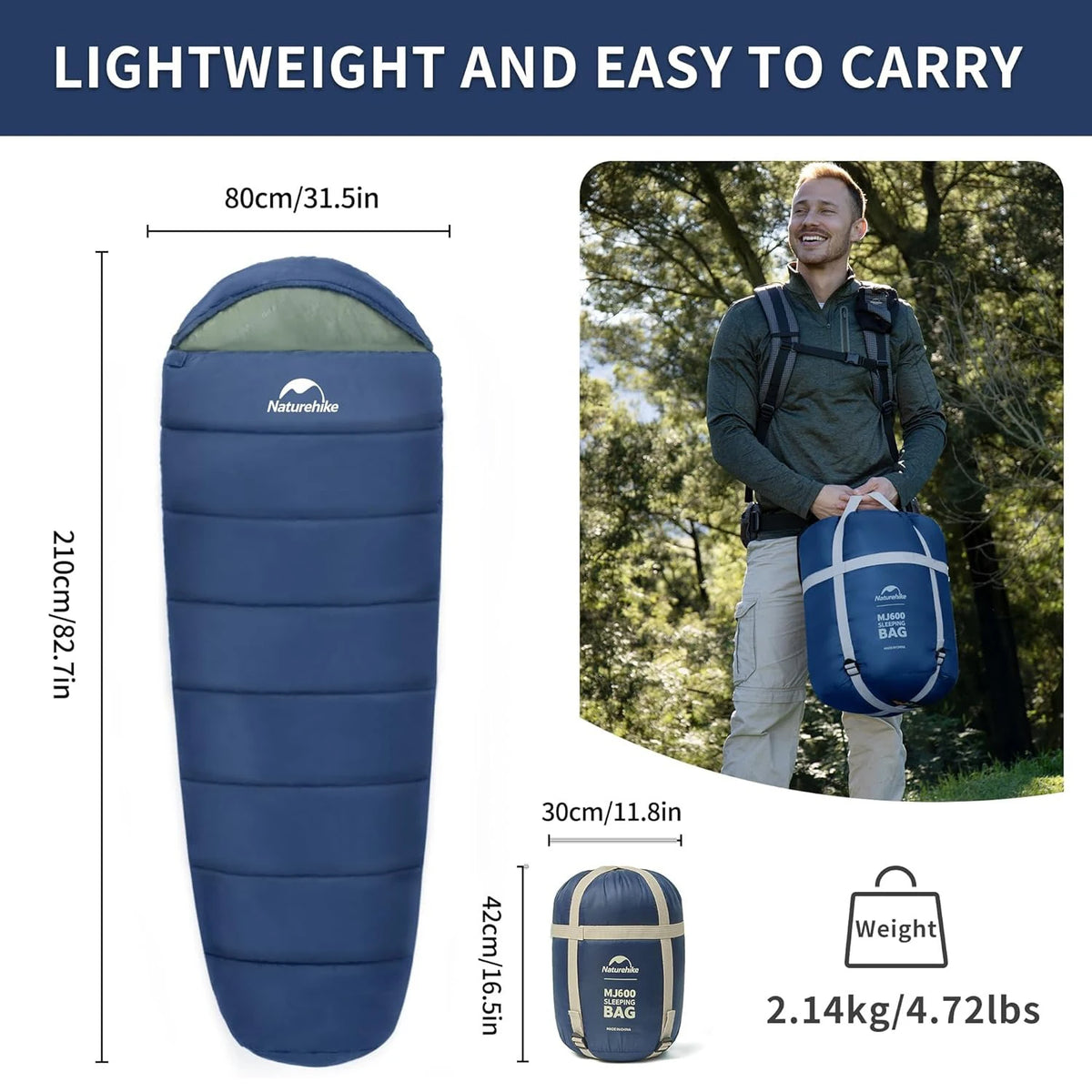 Naturehike Winter Camping Mummy Sleeping Bag For Adults